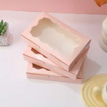12 件/套粉色饼干盒，带透明窗口，小礼品盒，用于甜点、糕点、糖果包装，适用于婚礼、派对、圣诞节、生日、婴儿洗礼、情人节 - 粉色 - 查看 7
