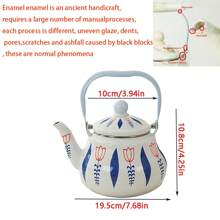Set Of 1 Elegant Enamel Teapot With Lid And Tea Infuser, Colorful Floral Design, Great For Coffee, Tea, Milk - Compatible With Electric And Gas Stove - Ideal Kitchen Utensil Gift Set, Gift For Tea Lovers | Floral Enamel Kettle | Durable Enamel - Red - View 4
