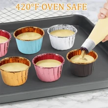 50pcs Round Cake Cupcake Paper Baking Cups, Heat-Resistant Disposable Cupcake Holders With Lids, Muffin Cups For Christmas, Halloween, Thanksgiving Party Cakes