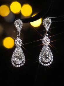 Fashion Glamorous CZ Crystal Earrings Stud Wedding Party Graduation Jewelry 1 Pair
