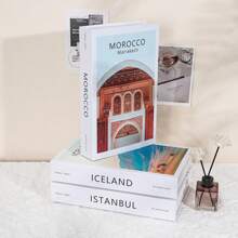 3/2/1 pieza Decoración de libro falso. Estilo de hogar de moda, nombre de ciudad internacional y construcción reconocida - Inspirado por diseñadores, cartón duro (no se puede abrir). Decoración ideal para sala de estar, decoración de escritorio y decoración de pared. Adecuado para muchos escenarios (decoración de habitación, decoración del hogar, decoración de dormitorio, decoración de sala de estar, decoración de oficina, decoración de baño / decoración de escritorio, gabinete de TV, lobby, estantería). Varios regalos festivos.