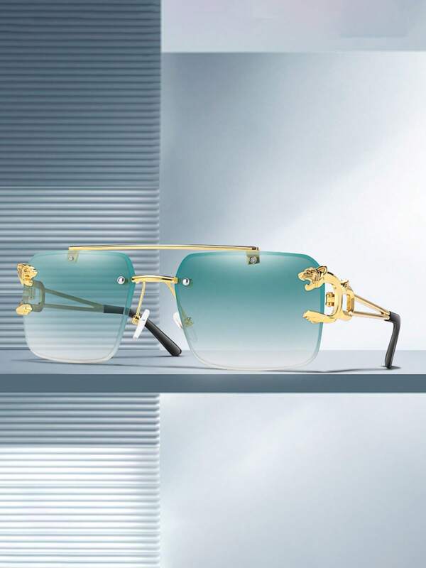 1pc Women's Square Frame Unique Eyeglasses, Minimalist Fashion For Summer Beach Vacation,Outdoor,Travel