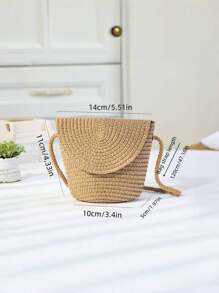 1pc Kids Cute Flap Cover Adjustable Shoulder Strap Crossbody Bag, Suitable For Snacks & Coins, Daily Use - Clamshell Bag - View 11