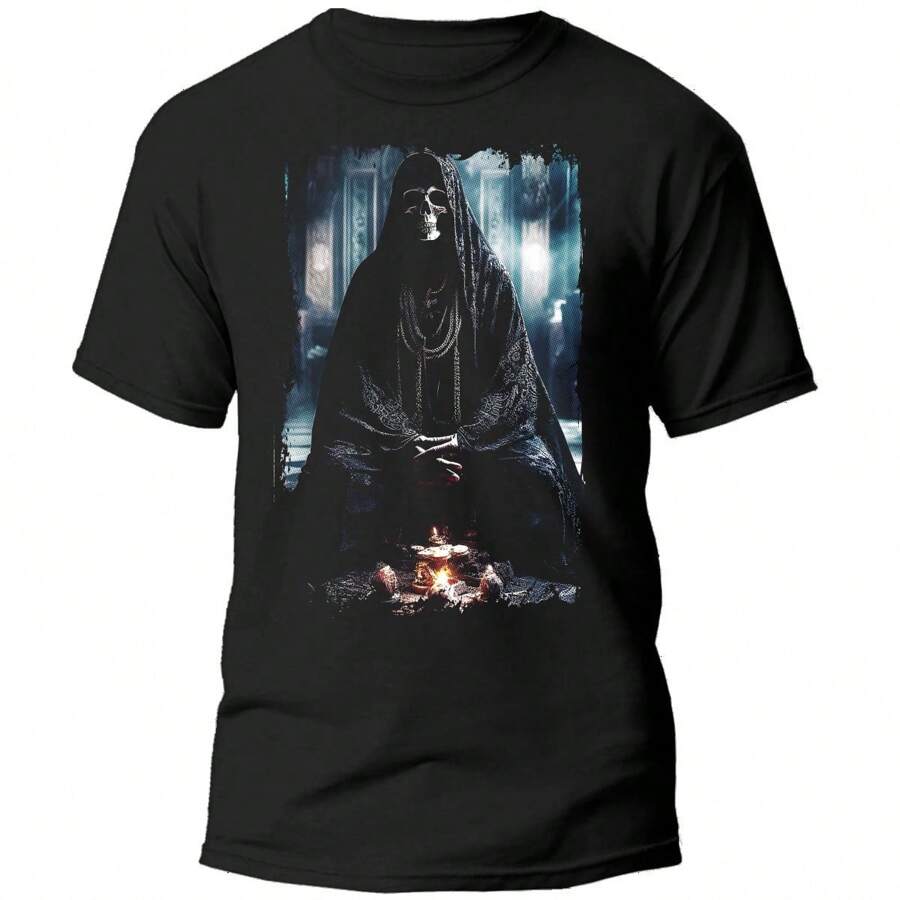 Playera, Santos Y Fe, Santa Muerte, La Luz en la Oscuridad - Negro - Ver 1