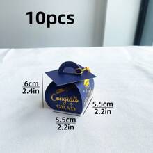 10pcs 2025 Graduation Cap Gift Box, Graduation Celebration Party Packaging Box, Square European Style Mortarboard Box For Graduation Favor, Creative Tassel Box Personalized Graduation Season Small Gift Box - Paper - View 8
