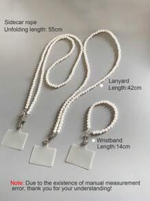 1 Stück elegante DIY Perlenkette als abnehmbarer Handyschlüsselanhänger, vielseitiges handgemachtes Armband für Handyhülle, Schlüssel, Kopfhörertasche