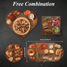 Tabla grande para queso - Juego ovalado único de 3 partes para charc utería - Tabla de madera de acacia para servir - Bandeja de servir de madera para fiestas