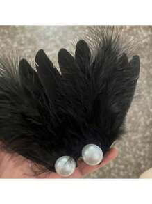 2 elegantes pasadores de cabello con plumas, pasadores de cabello románticos, accesorios de cabello para novia, diadema de princesa para eventos