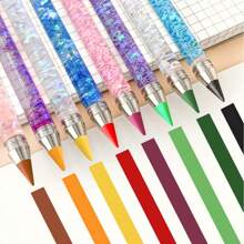 1 pieza Portaminas multicolor de arena movediza, minas HB irrompibles, lápices de pintura de 12 colores, bolígrafo creativo y duradero de alta tecnología, apropiado para escuela, oficina y regalo de regreso a clases