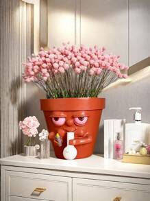 1 pièce Pot à fleurs fumant potté Pot de fleurs fumant amusant Pot de plante avec un visage fumant Pot de succulente miniature en résine amusant Convient pour la décoration de bureau, maison, cuisine et jardin