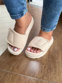 Women's Sandals With Adjustable Clasp - Jute - View 2