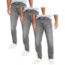 3-Pack Men's Flex Stretch Slim Straight Jeans - Grey x3 - View 1