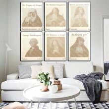 1pc Pop Modern Wall Arts Posters Minimalist Abstract Portrait Art Canvas Printing Posters Dormitory Living Room Bedroom Home Decoration (Unframed-Style)