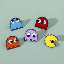 1 Novel Cartoon Pixel Bean Design Alloy Brooch, Cute Minimalist Small Pin - Multicolor - View 5
