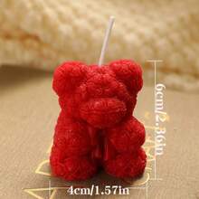 1pc Creative Rose Bear Scented Candle, Romantic Home Decor Fragrance Decoration, High-End Birthday Gift, Commemorative For Halloween, Ghosts, Autumn, Holidays, Christmas Gifts Graduation,Wedding