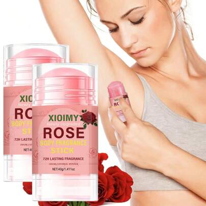 Xioimy 1 件/2 件 40 克奢华玫瑰女士除臭棒，保湿、吸水、温和配方，含有芦荟和玫瑰提取物，适合所有皮肤类型，符合道德标准生产且适合素食主义者