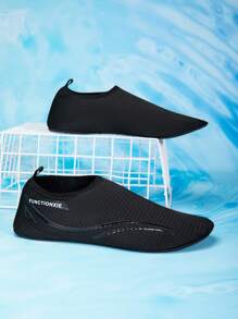 Zapatos de agua negros con textura para niños, zapatillas transpirables para playa/agua para niños y niñas, livianas y cómodas para jugar en la orilla del mar