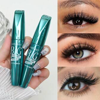 DAISIBO 2 Pcs Waterproof & Sweatproof Thick, Long, Curling Smudge-Proof Removable Black Mascara