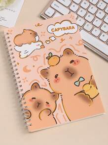 Quaderno con copertina a fumetti di dimensioni A5 con capibara, carino e retrò, un buon regalo per ragazzi e ragazze, confezione da 1 pezzo con consegna casuale, forniture scolastiche, back to school