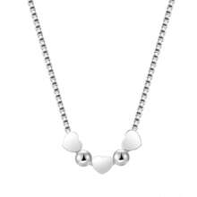 925 Silver Heart Pendant Necklace, Women, Engagement Gift - 銀色 - 查看 4