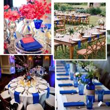 酒店纯色桌旗、婚礼开幕布、简约涤纶椅背、浴室厨房装饰用花朵擦杯布 - 彩色 - 查看 4