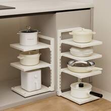 One Pot Rack, Expandable Pot Storage Rack, Large Capacity Pot Lid Storage Rack, Used For Storing Pot Lids, Pots, Enamel Pots And Cutting Boards, Kitchen Supplies, Kitchen Organizers And Storage