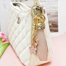 Bowtie & Sakura Duo! 1 Alloy Metal Leather Strap Keychain, Hang Car Keys, Door Keys, Bags – Stylish & Practical!