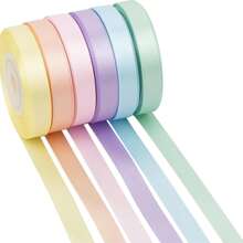 6 rotoli di nastro di raso pastello da 2,5 cm, set di nastri di raso per regali, bouquet floreali, compleanni, feste, matrimoni, decorazioni pasquali, multi-colore 27 m, regali di laurea, decorazioni natalizie per la casa, regali di Natale, decorazioni natalizie