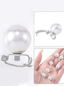 10pcs Women Pearl Rhinestone Floral Mini Hair Clips, Solid Color For Updo Daily Or Wedding Use Claw Clips Hair Claws Hair Barrettes, School Stuff, Pearl Hair Accessories