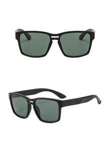 1pc Men's Square Double-Bridge Thick Frame Classic Personalized Stylish Retro Casual Daily Polarized Fashion Fashion Glasses