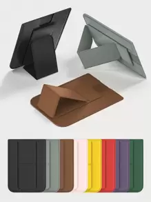 1个带卡槽的手机支架，通用手机卡套，适用于智能手机，粘性手机后卡套，超薄支架带信用卡槽，多功能卡套，皮革手机钱包，日常粘性，手机后卡套，手机壳信用卡夹，时尚皮革钱包式手机壳配件 - 彩色 - 查看 2