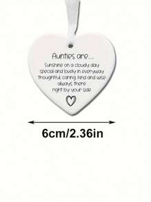 Herz-förmige Acryl-Dekoration als Andenken für Tante, schöne dekorative hängende Plakette mit Gedicht, Tanten-Geschenk, Geschenk zum Geburtstag einer besonderen Tante