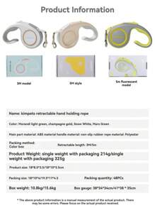 1pc 3 Meters/5M Auto-Retractable Pet Leash, Durable Nylon Material, Suitable For Dogs & Cats, For Daily Walking, Outdoor Activities, Travel