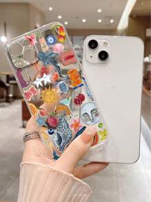 Funda de teléfono de verano 1 pieza con ilustración de playa perforada, transparente, con pintura de comida, gruesa y a prueba de golpes, compatible con iPhone 16/16Pro/16Plus/16ProMax/15ProMax, iPhone 13, P11, P12, XS.XR/7&8, S25, S25Plus, S25Ultra, A50, A12, A32, A52, A72, A51, A21S, A13, A14, S22Ultra, S23, A33, A53, S20FE, Mini 11, 12Pro, 12/12X, Note 11, 9A, 9C, Polox3NFC, Redmi 10, 9, Note 9, 12C, Note 11Pro, Redmi 10C, Note 8Pro