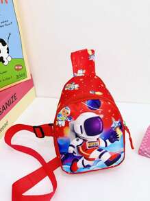 1pc Chest Bag, New Chest Bag, Lightweight Cute Cartoon Coin Purse, Astronaut Spaceman Casual Chest Bag, Suitable For Teenagers, Shopping And Travel Daily Use. - Multicolor - View 7