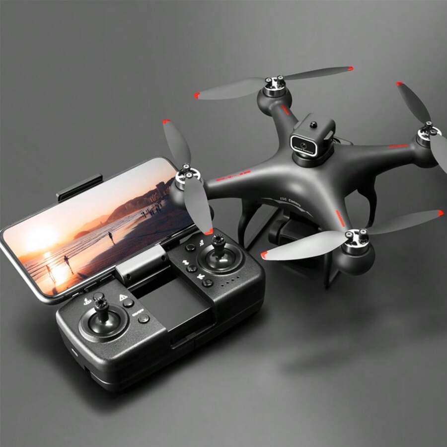 New S116 Max Brushless Motor RC Drone Dual 4K HD Camera With 1 Battery , Headless Mode, 360° Intelligent Obstacle Avoidance, Trajectory Flight, WIFI FPV New Year Gift - Black - View 1