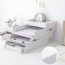 办公室抽拉式文件收纳盒A4收纳盒桌面塑料抽屉式文具架笔筒