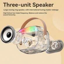 Wireless Karaoke Speaker Wireless Portable Mini Speaker Speaker Karaoke Mini Speaker Set Karaoke K12/K19/K30 - k30-micrô kép-màu be - Xem 3