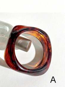 1pc Fashionable Tortoiseshell Geometric Asymmetrical Gradient Square Bracelet, Suitable For Work, Travel, Party And Various Occasions