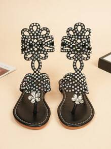 Summer Fashion Diamond Clamp Toe Girl's Princess Slippers, Beautiful, Suitable For Banquet, Beach