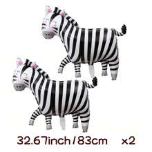 6pcs/2pcs Animal Foil Balloon Set - Large Animal Zoo Shape Balloon, Suitable For Birthday, Christmas, New Year Party, Ball Decoration, Multi Pack Aluminum Foil Balloon, Animal Theme Party Decor