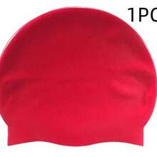 Silicone Swimming Cap, Unisex Comfortable Type Bath Cap, Long Hair Coverage Ear Protection & Reinforced Edge Anti-Tear Design, Non-Slip Swim Cap To Keep Hair Dry, Beach Essentials, Beach Accessories, Pool Float - Multicolor - View 13