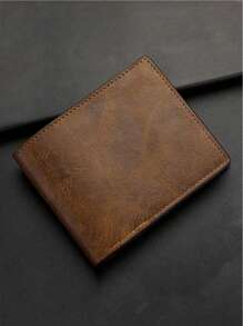 Ví nam ngắn tùy chỉnh 1 chiếc, in chữ màu trơn, chất liệu da PU, ví gập đôi tối giản đựng nhiều thẻ, quà tặng cá nhân hóa phù hợp cho anh em trai, cha, bạn trai, kỷ niệm, Ngày của Cha, Giáng sinh, Ngày Valentine. - màu đen - Xem 8