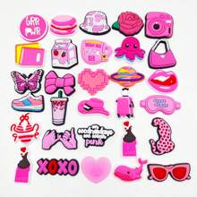 37pcs Casual Street Style Plastic EVA Bag Accessories Charm Multifunctional Reusable Colorful With Flowers Design For Beach Backpack Bows