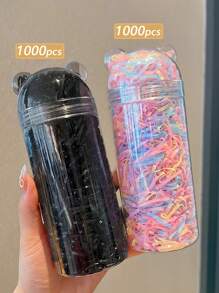 1800/2000个一次性发圈，女士时尚可爱款，多种颜色，粗细款式可选，适合日常使用和送礼。马尾辫发圈、发绳、橡皮筋、发圈、发饰、发饰、发圈、发饰、发带 - 彩色 - 查看 13