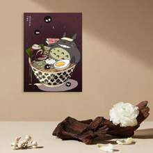 Framed Whimsical To.To.Ro Ramen Canvas Wall Art,  Playful Noodle Theme Home Decor, Fashionable Room Decoration,  Kawaii Room Decor - Framed - View 3