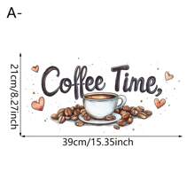 1/2/3pcs "Coffee Time" Vinyl Wall Stickers, Brown Coffee Theme With Coffee Cup & Bean Patterns, Waterproof Self-Adhesive Wallpaper For Kitchen, Coffee Bar, Dining Room, Beverage Bar Decor - Multicolor - View 10