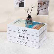 3/2/1 pieza Decoración de libro falso. Estilo de hogar de moda, nombre de ciudad internacional y construcción reconocida - Inspirado por diseñadores, cartón duro (no se puede abrir). Decoración ideal para sala de estar, decoración de escritorio y decoración de pared. Adecuado para muchos escenarios (decoración de habitación, decoración del hogar, decoración de dormitorio, decoración de sala de estar, decoración de oficina, decoración de baño / decoración de escritorio, gabinete de TV, lobby, estantería). Varios regalos festivos.