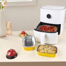 10/20pcs Assorted Sizes Gold Rectangular Aluminum Foil Take-Out Boxes, Aluminum Foil Baking Trays, Food Containers, Suitable For Baking, Heating, Storage, Preparing Food For Outdoor