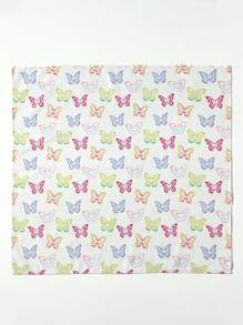 1pc Women's Elegant Butterfly Print Beach/Holiday Scarf, Fashionable Accessory For Casual Weekends - Ideal For Females - Multicolor - View 1